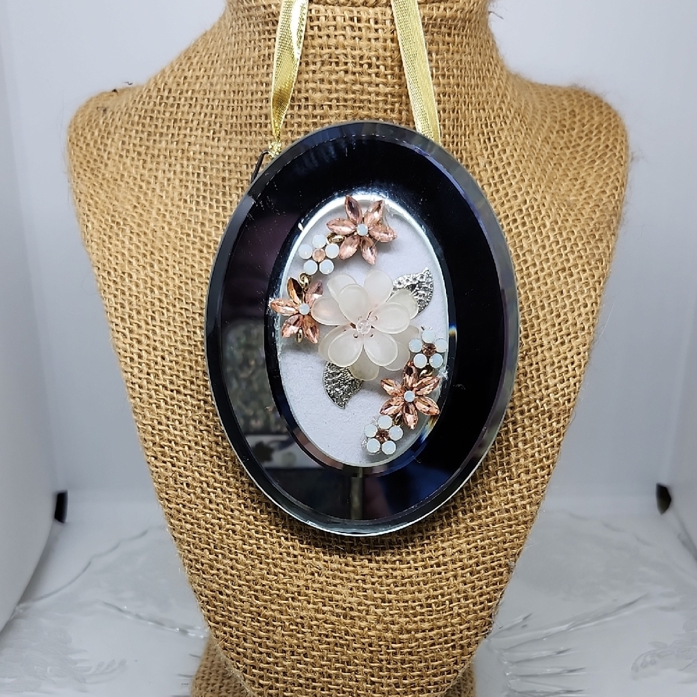 Floral Jewelry Art Picture In Mirrored Frame